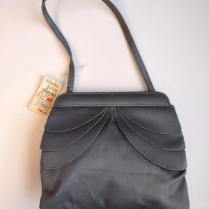 Lulu Guinness Gray Shoulder Bag with Pleated Design